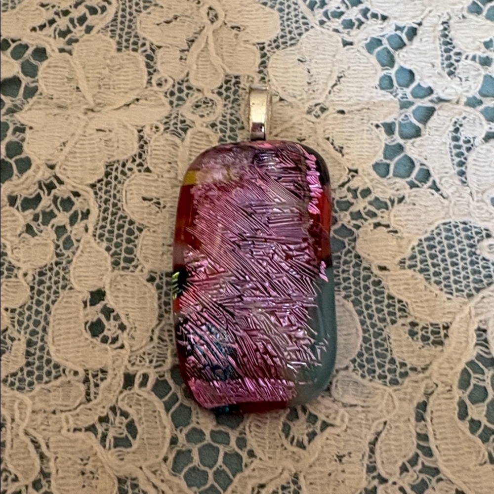 Artisan  Handmade USA  Fused Glass Pendant